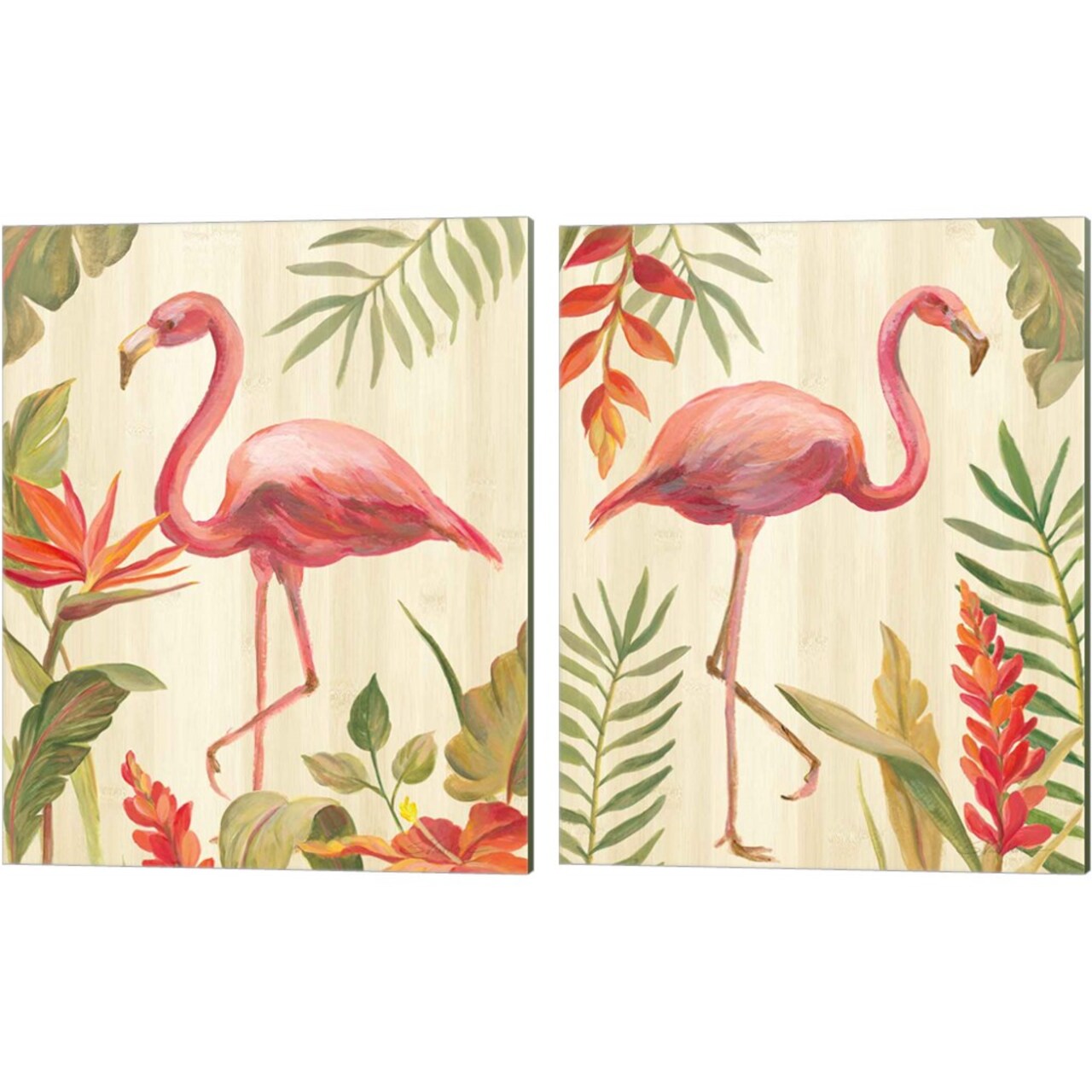 Tropical Garden B by Silvia Vassileva 12" x 15" Canvas Wall Art (Set of 2)